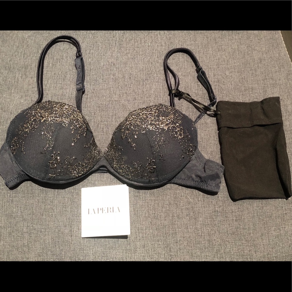 La Perla push up bra- navy blue 32B